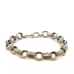 9.5'' - Pre Owned - 9ct - Stone Set Belcher Bracelet - ( 32.65g )
