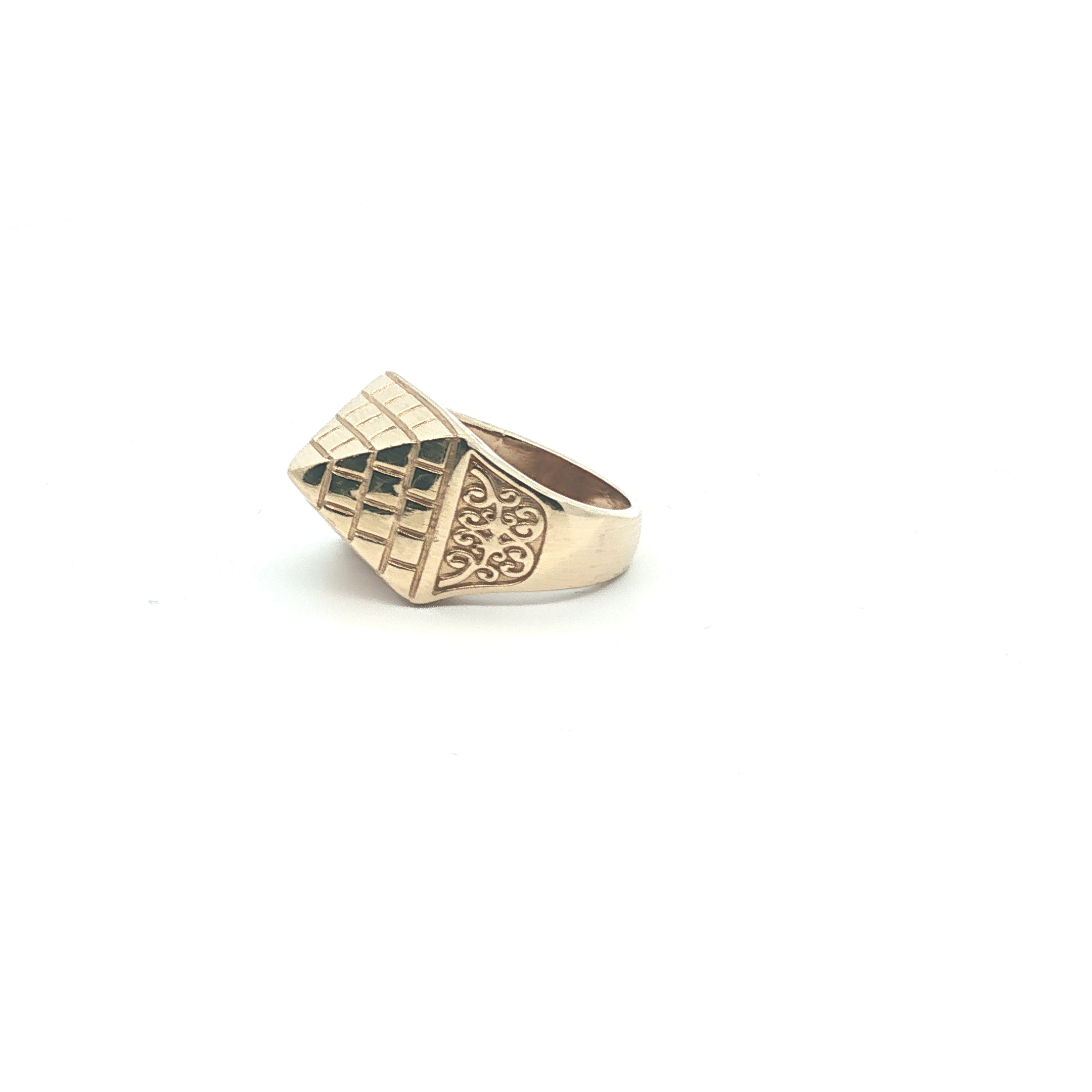 Size O - Pre Owned - 9ct - Pyramid Ring - ( 10.93g ) - Goldbank Jewellers