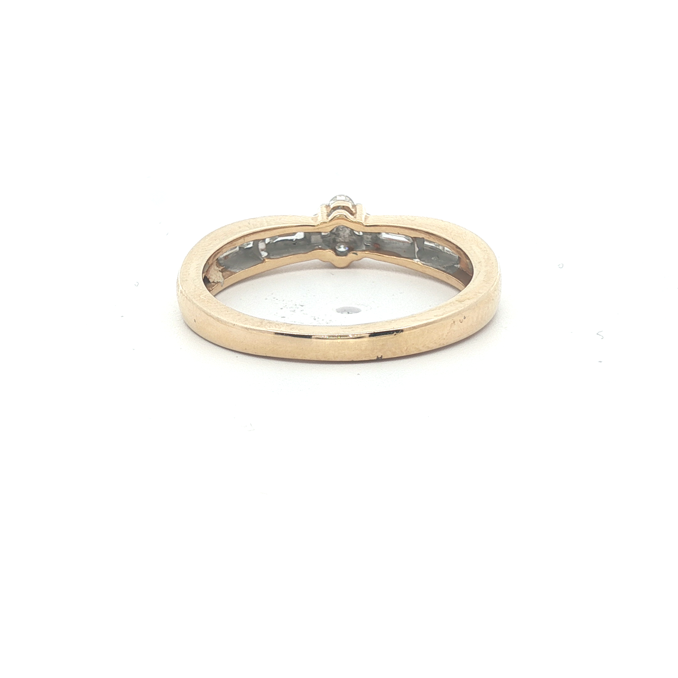 Diamond Cluster Ring with Baguette Shoulders – 18ct Yellow Gold - Goldbank Jewellers