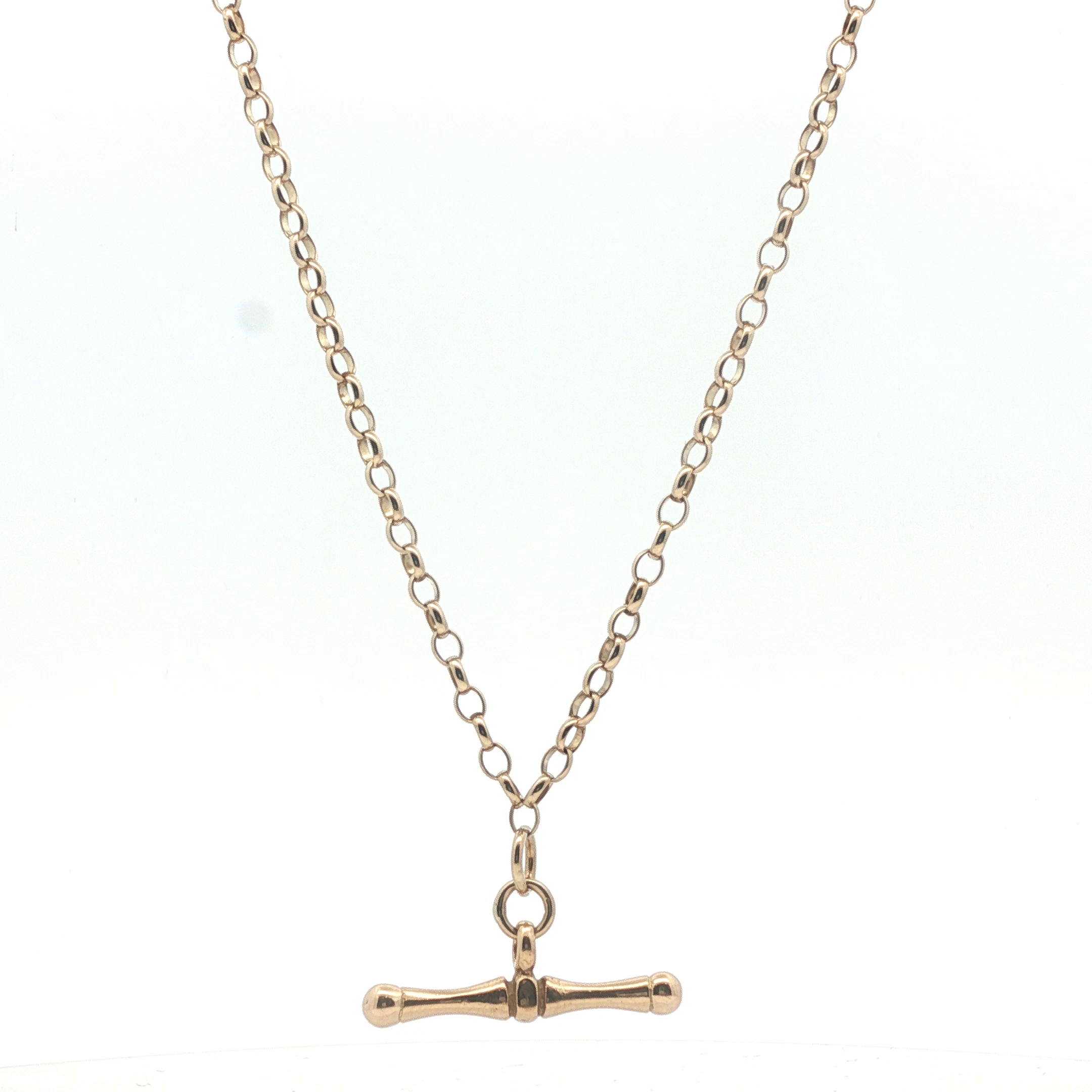 18" - Pre Owned - 9ct -  T-Bar Belcher Chain - ( 7.93g ) - Goldbank Jewellers
