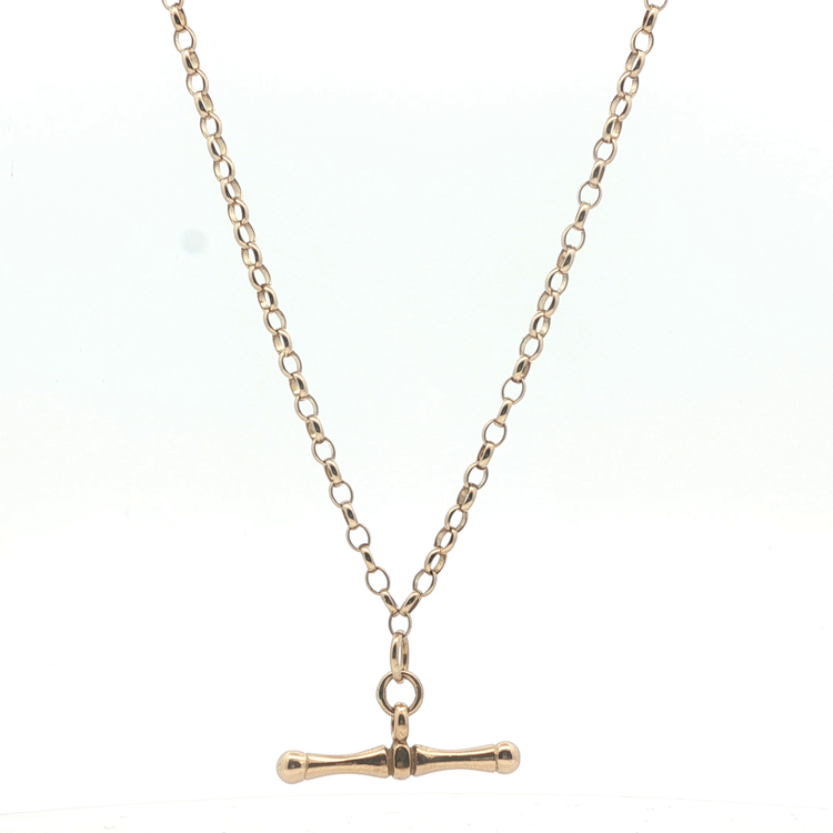 18" - Pre Owned - 9ct -  T-Bar Belcher Chain - ( 7.93g ) - Goldbank Jewellers