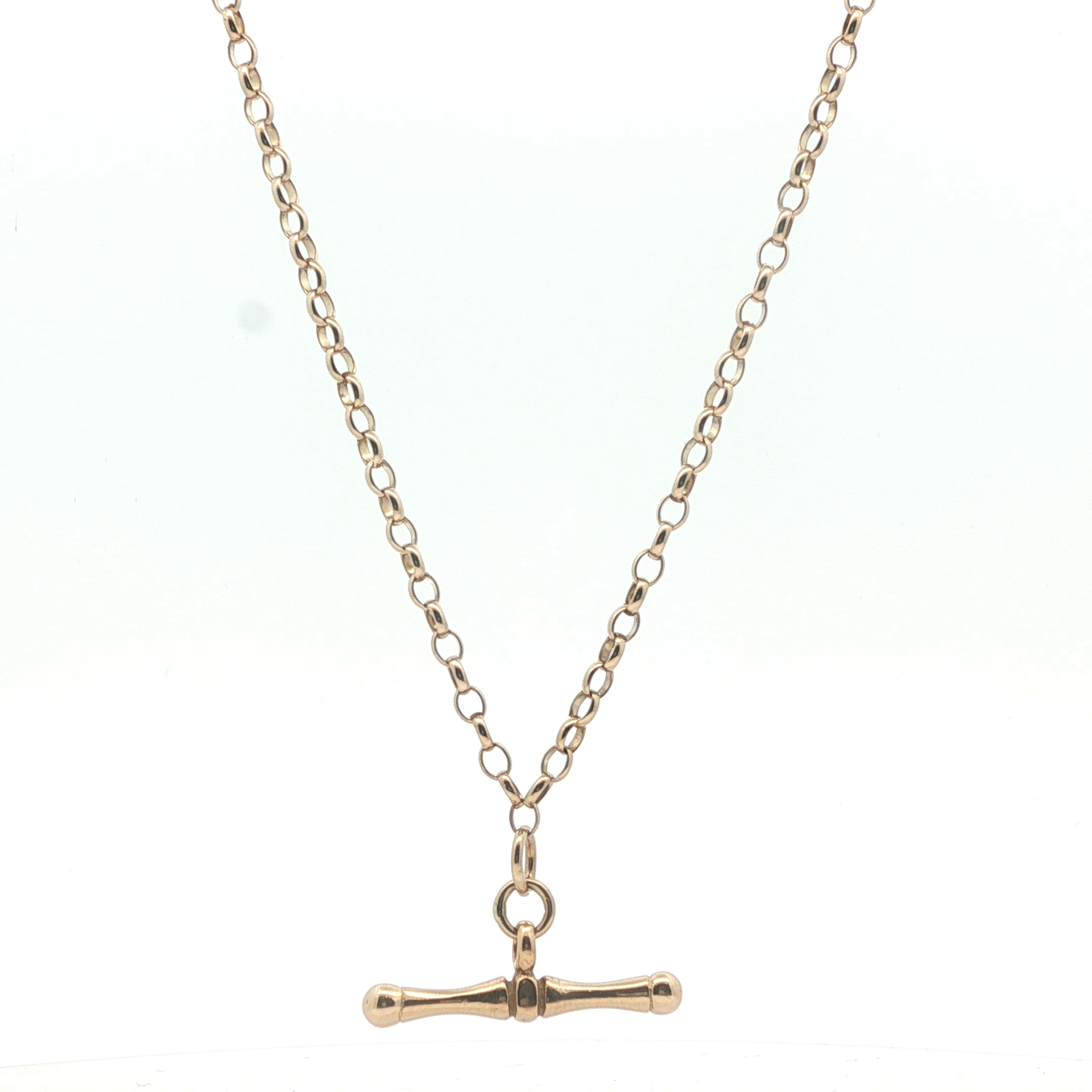 18" - Pre Owned - 9ct -  T-Bar Belcher Chain - ( 7.93g ) - Goldbank Jewellers