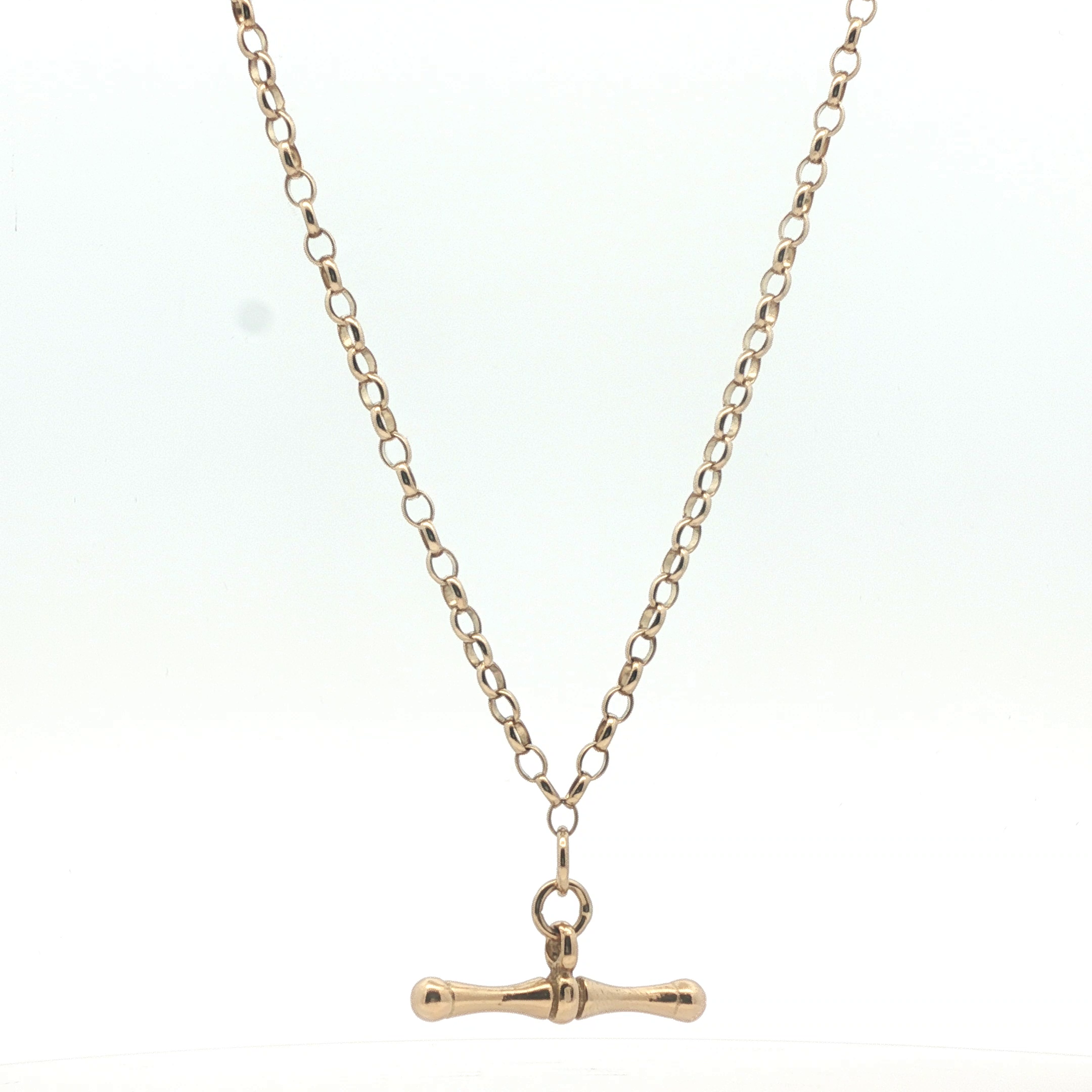 18" - Pre Owned - 9ct -  T-Bar Belcher Chain - ( 7.93g ) - Goldbank Jewellers