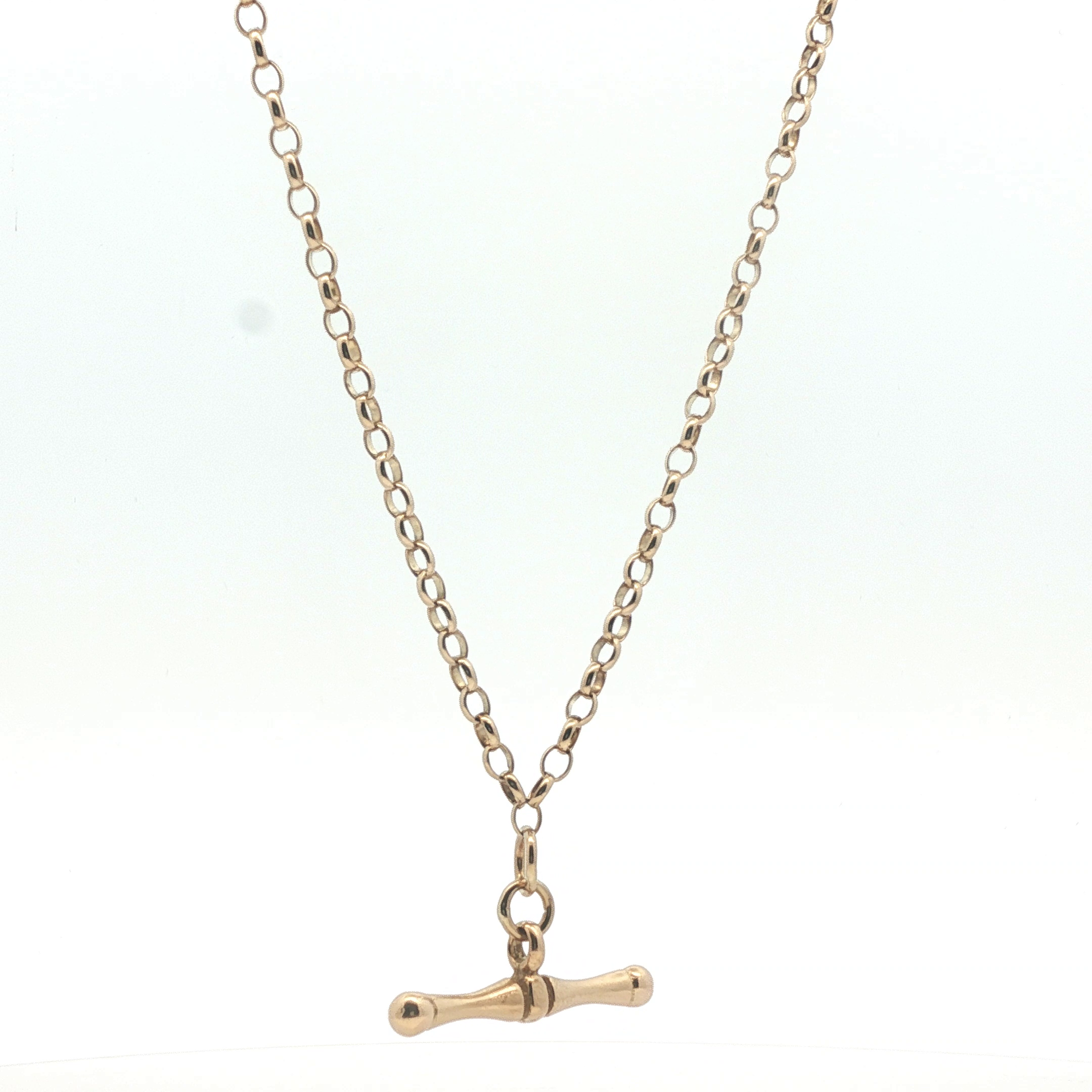 18" - Pre Owned - 9ct -  T-Bar Belcher Chain - ( 7.93g ) - Goldbank Jewellers