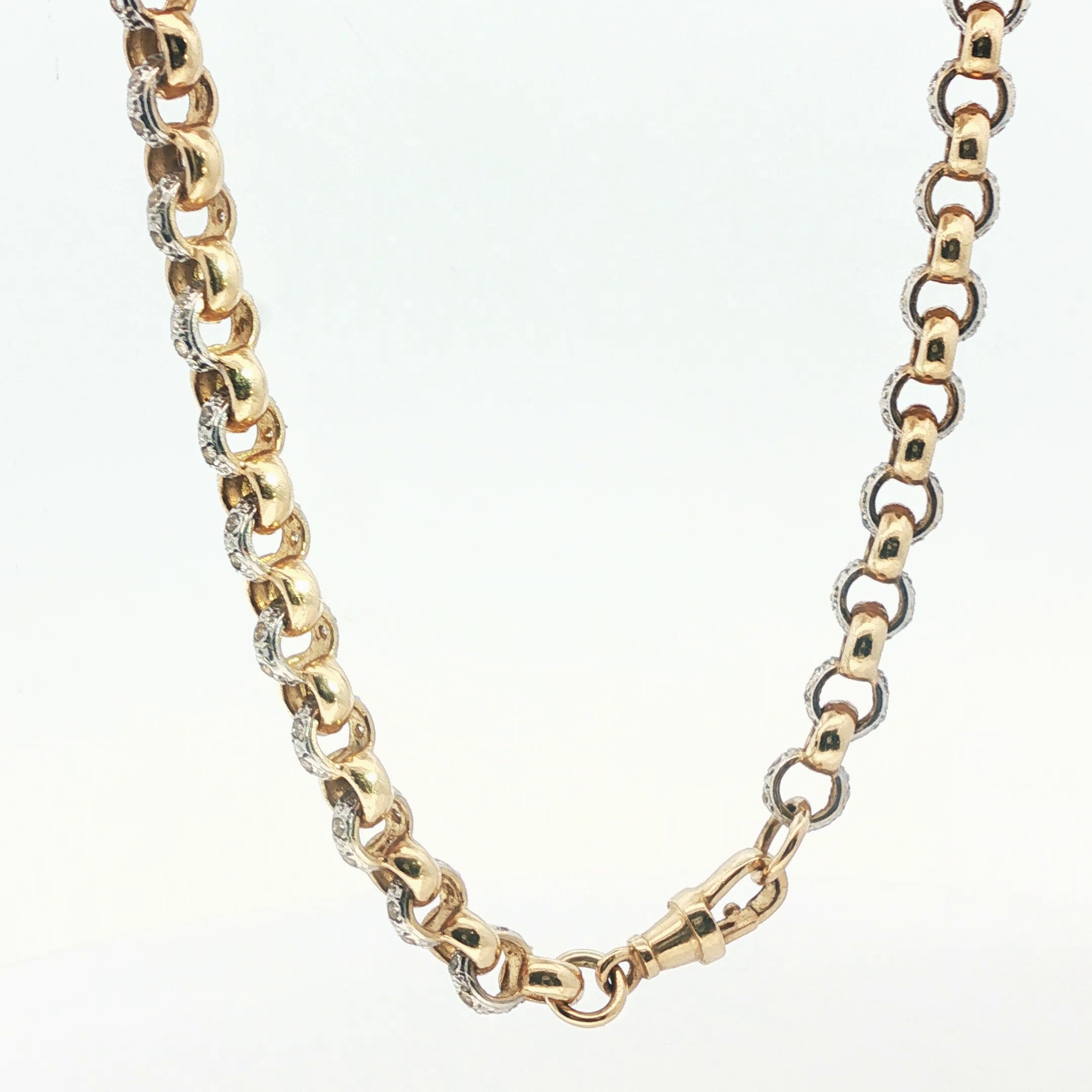 25" - Pre Owned - 9ct - Stone Set Belcher Chain - ( 66.94g ) - Goldbank Jewellers