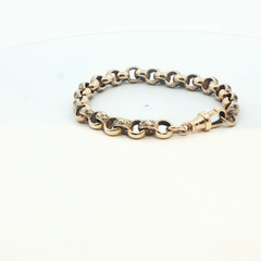 6.5" - Pre Owned - 9ct - Stone Set Belcher Bracelet - ( 15.30g ) - Goldbank Jewellers