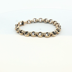 6.5" - Pre Owned - 9ct - Stone Set Belcher Bracelet - ( 15.30g ) - Goldbank Jewellers