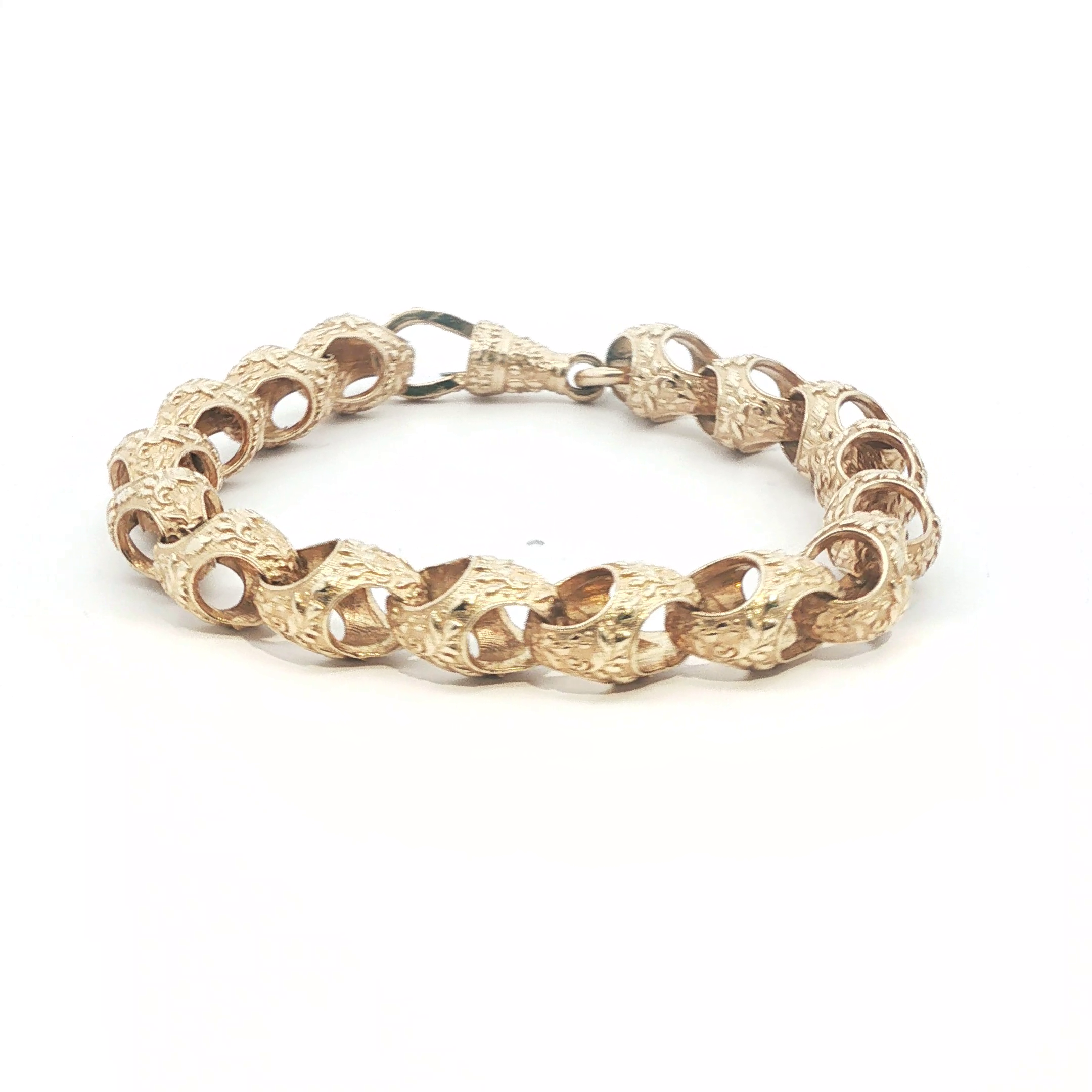 8" - Pre Owned - 9ct - Patterned Acorn Bracelet - ( 32.68g ) - Goldbank Jewellers