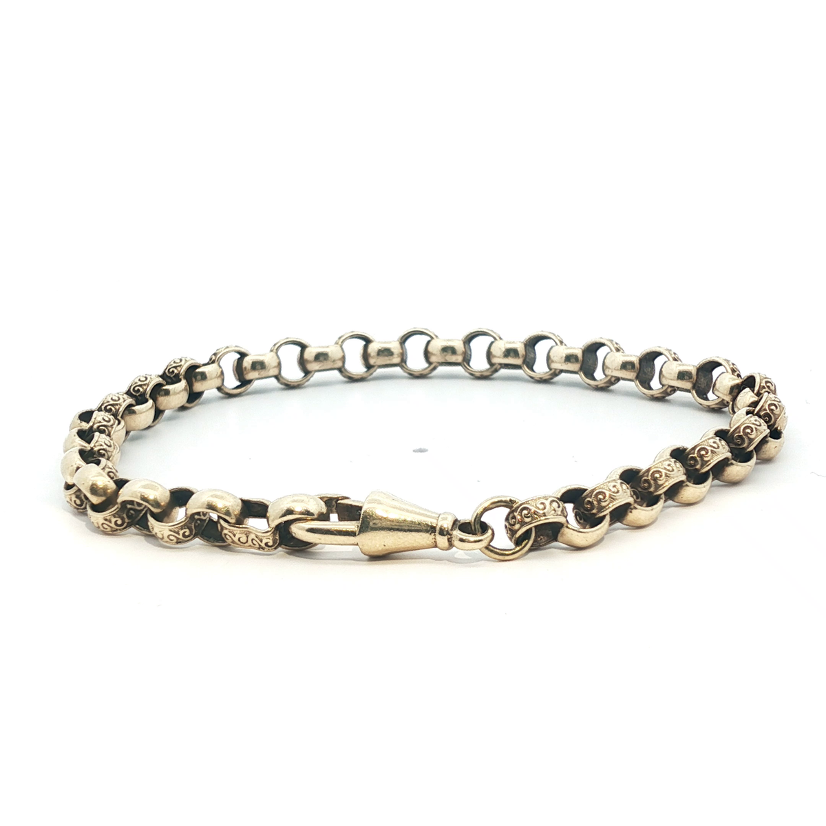 8" - Pre Owned - 9ct - Patterned Belcher Bracelet - ( 10.76g )