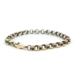 8" - Pre Owned - 9ct - Patterned Belcher Bracelet - ( 10.76g )