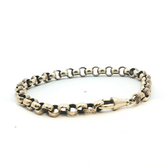8" - Pre Owned - 9ct - Patterned Belcher Bracelet - ( 10.76g )
