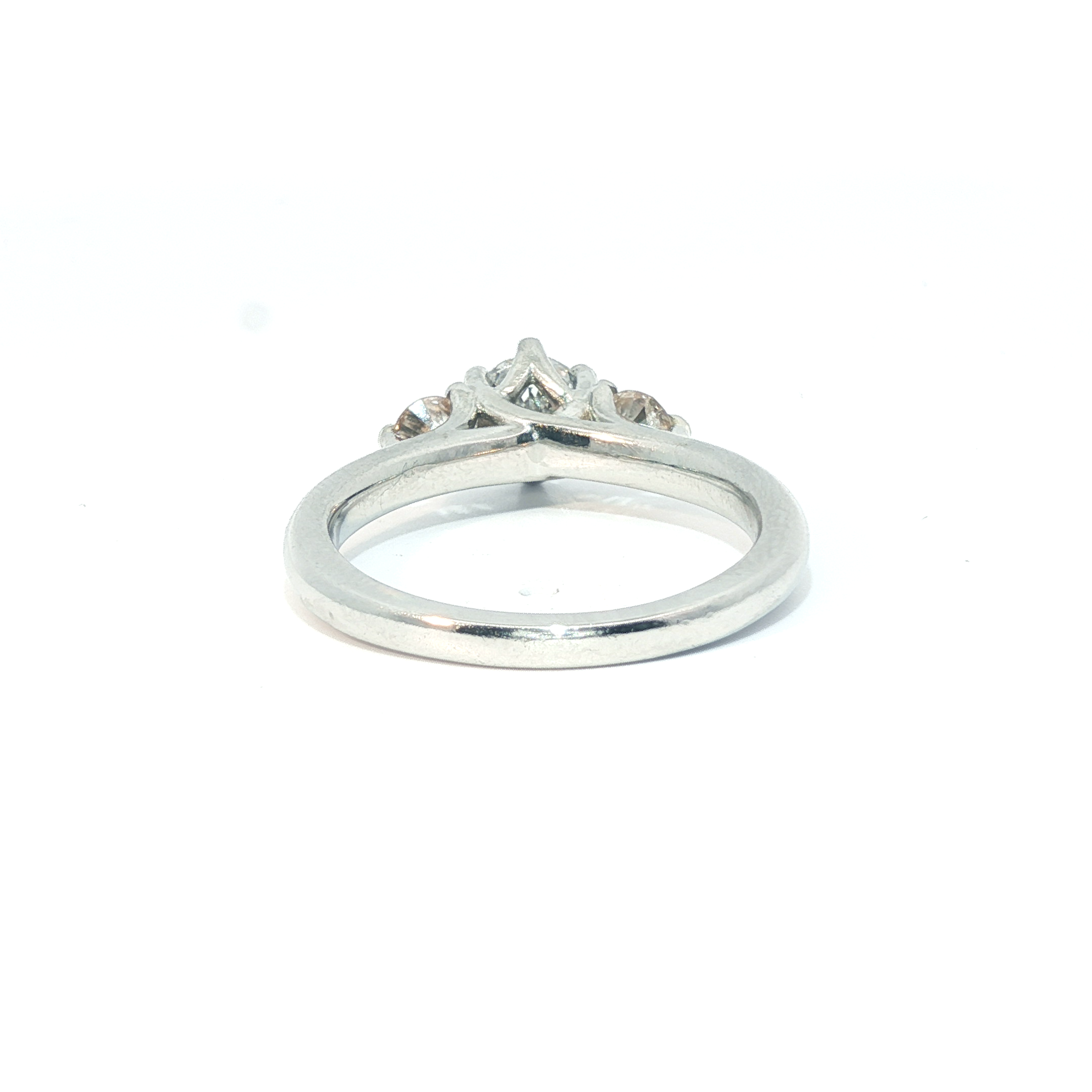 18K White gold trilogy ring 0.45ct centre (0.85tcw) - Goldbank Jewellers