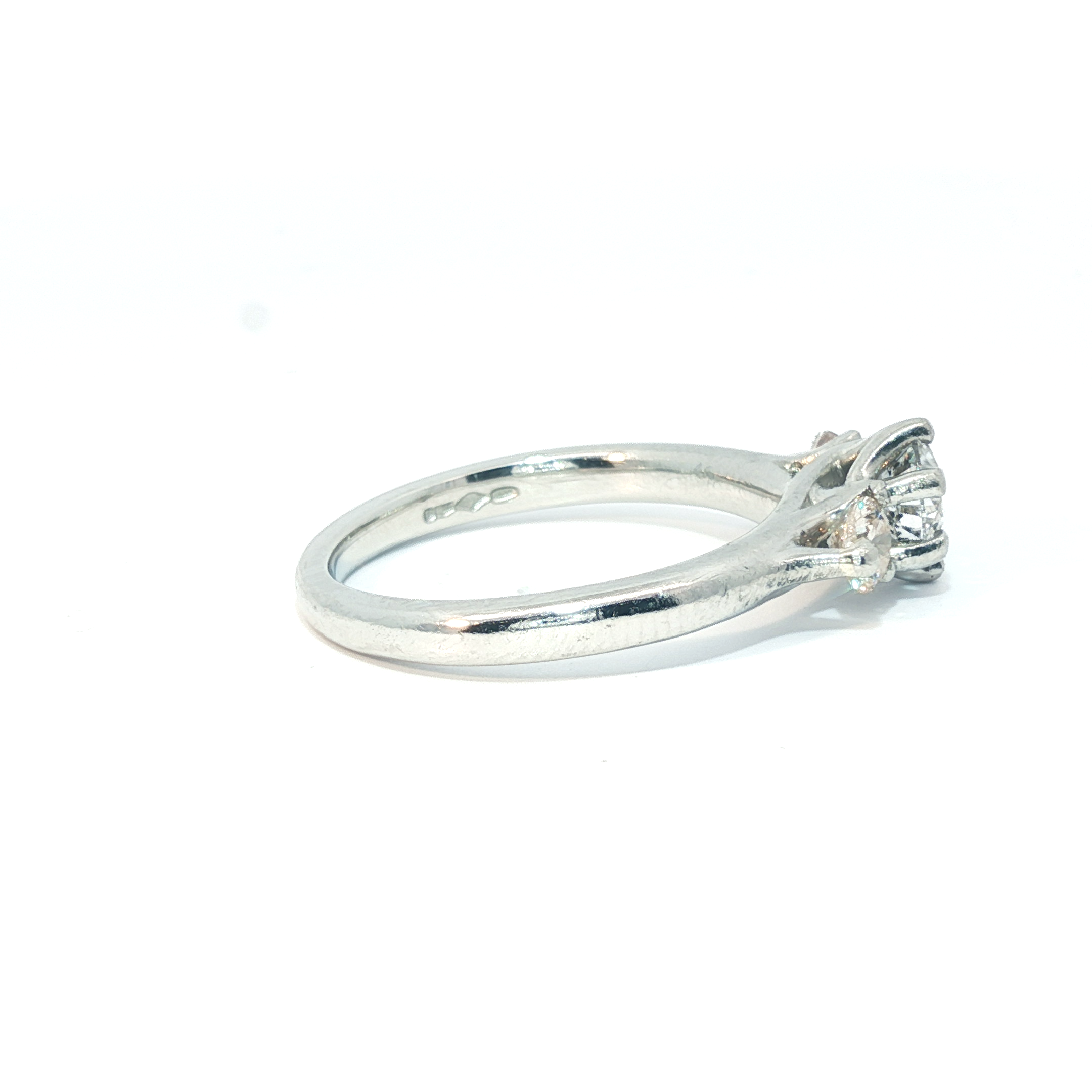 18K White gold trilogy ring 0.45ct centre (0.85tcw) - Goldbank Jewellers