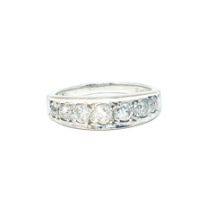 18ct white gold 7 stone diamond band - Goldbank Jewellers