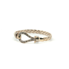 4.5" - Pre Owned - 9ct - Stone Set Hook Bangle - ( 11.89g ) - Goldbank Jewellers