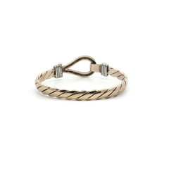 4.5" - Pre Owned - 9ct - Stone Set Hook Bangle - ( 11.89g ) - Goldbank Jewellers