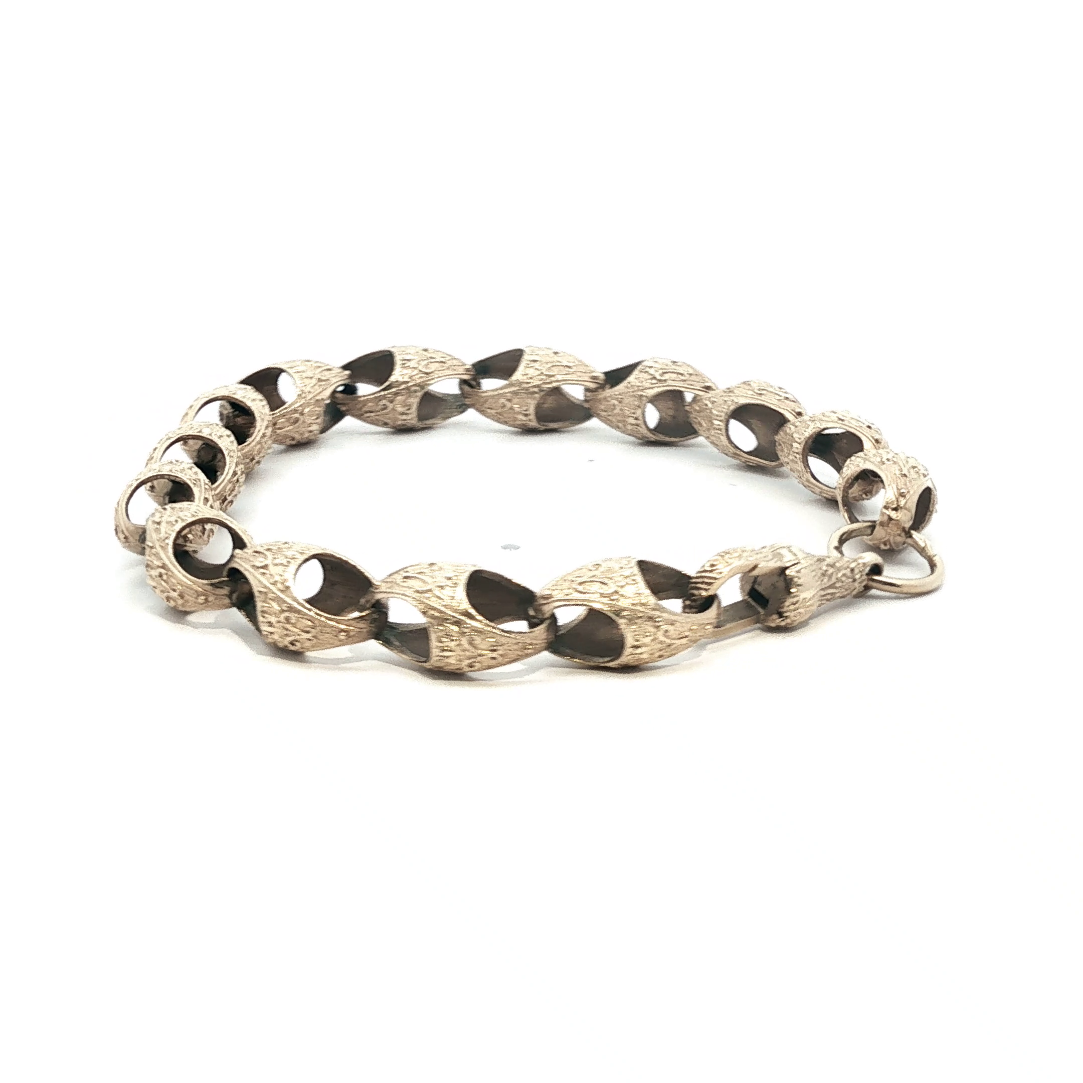 7.5" - Pre Owned - 9ct - Patterned Acorn Bracelet - ( 14.94g ) - Goldbank Jewellers
