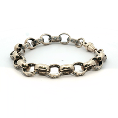 8.25" - Pre Owned - 9ct - Stone Set Belcher Bracelet - ( 27.86g ) - Goldbank Jewellers