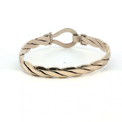 7.25" - Pre Owned - 9ct - Stone Set Hook Bangle - ( 35.97g ) - Goldbank Jewellers