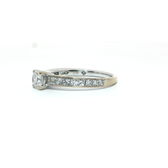 18ct - 0.44ct centre stone- Diamond shoulders channel set 0.31ct- 0.75tcw - Goldbank Jewellers