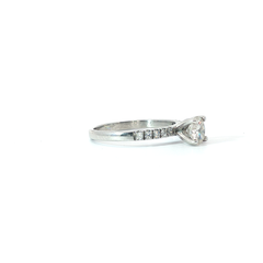 18ct- 0.75ct Round brilliant- Diamond set shoulders - Goldbank Jewellers