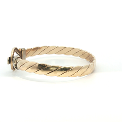 7.5" - Pre Owned - 9ct - Stone Set Hook Bangle - ( 37.21g ) - Goldbank Jewellers