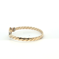 6" - Pre Owned - 9ct - Stone Set Hook Bangle - ( 14.73g ) - Goldbank Jewellers