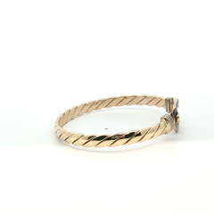 6" - Pre Owned - 9ct - Stone Set Hook Bangle - ( 14.73g ) - Goldbank Jewellers