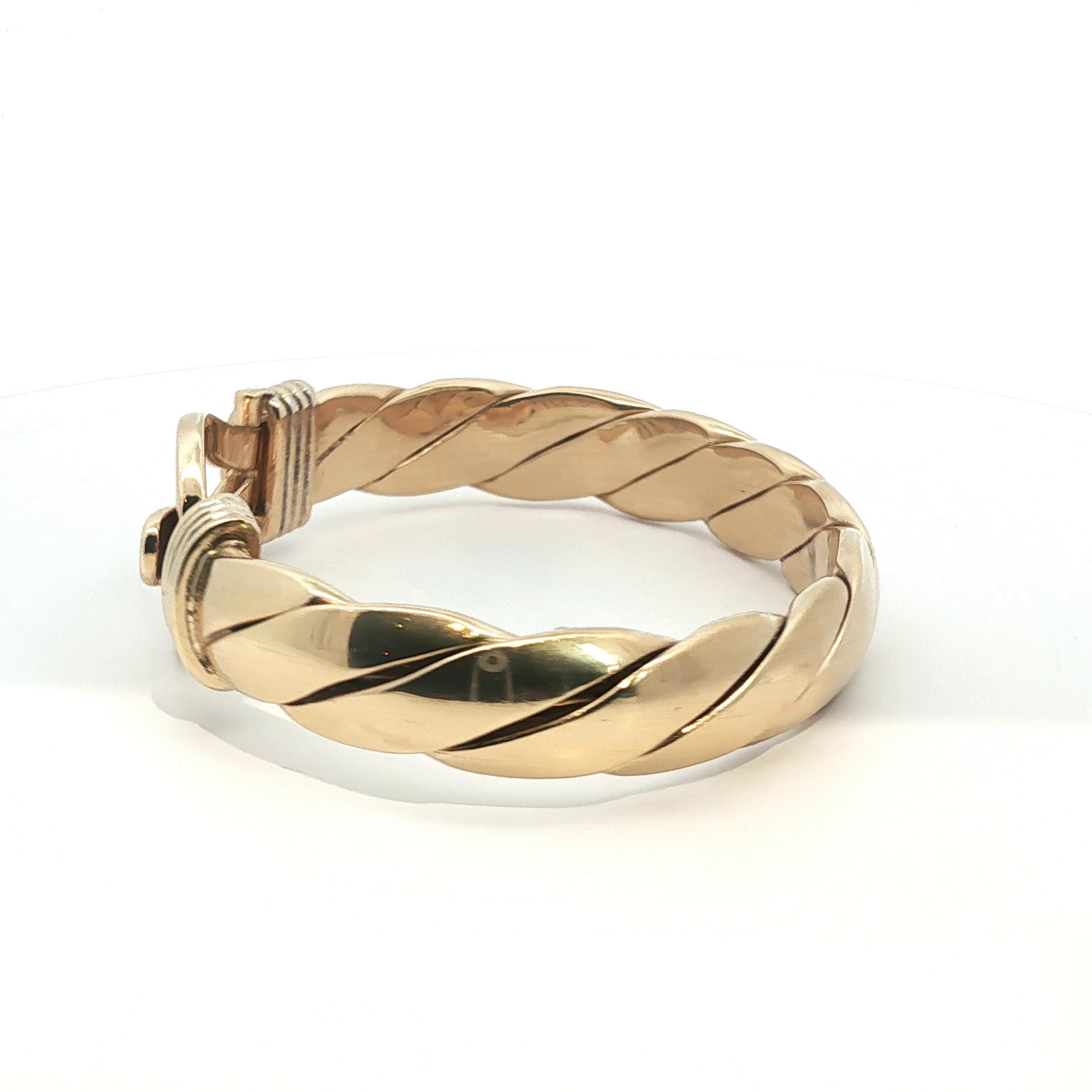 7.5" - Pre Owned - 9ct - Hook & Loop Bangle - ( 95.17g ) - Goldbank Jewellers