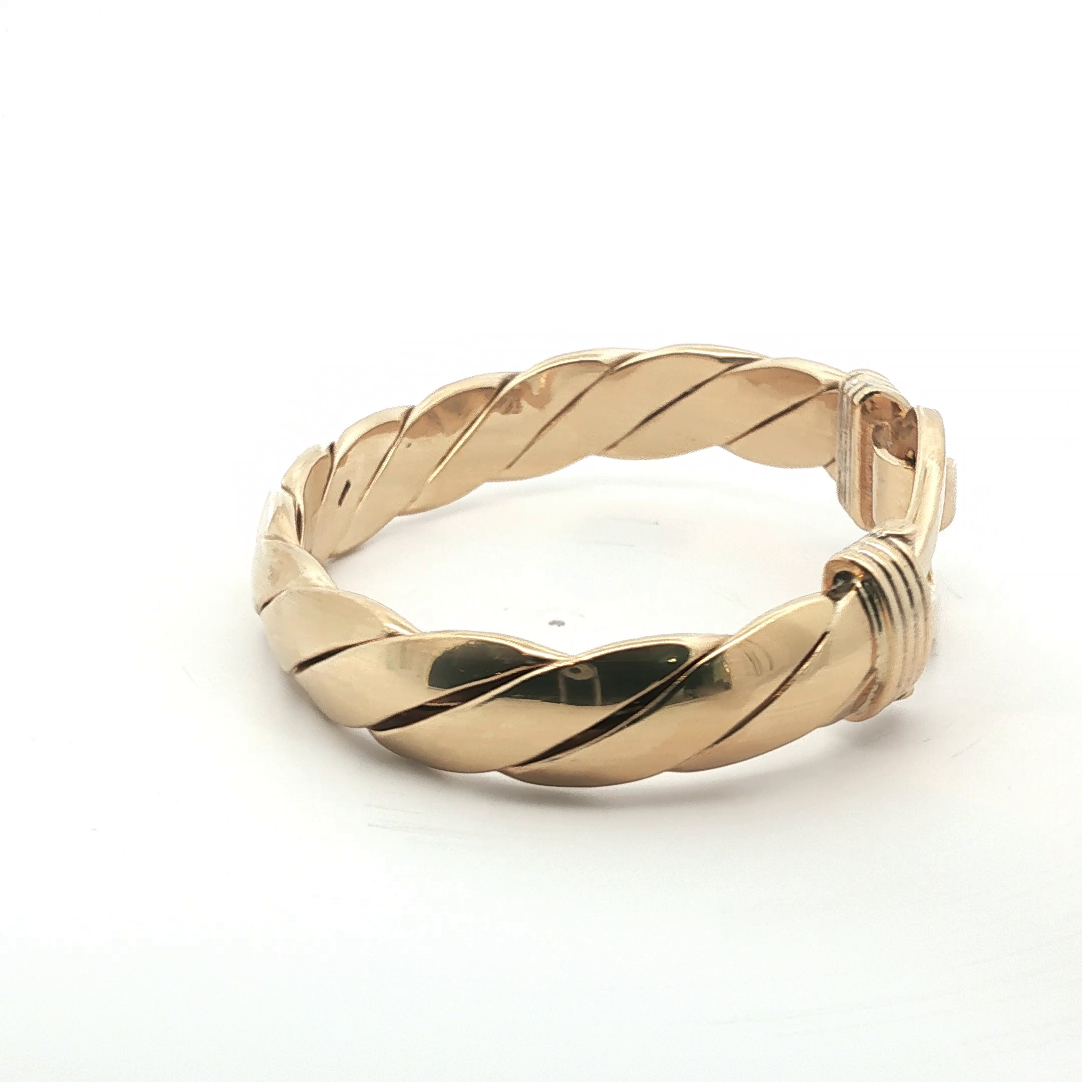 7.5" - Pre Owned - 9ct - Hook & Loop Bangle - ( 95.17g ) - Goldbank Jewellers