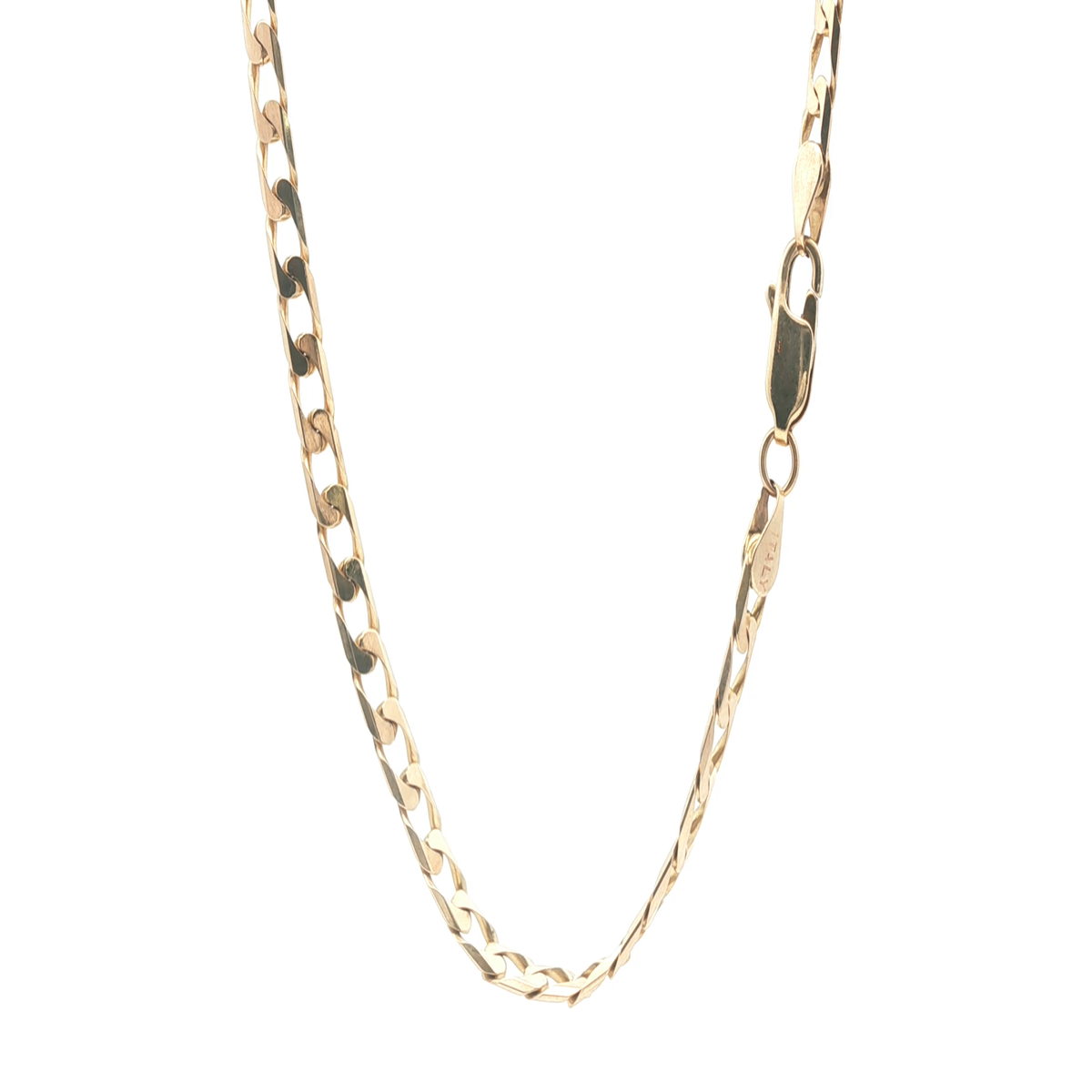 22" - Pre Owned - 9ct - Flat Curb Chain - ( 16.03g ) - Goldbank Jewellers