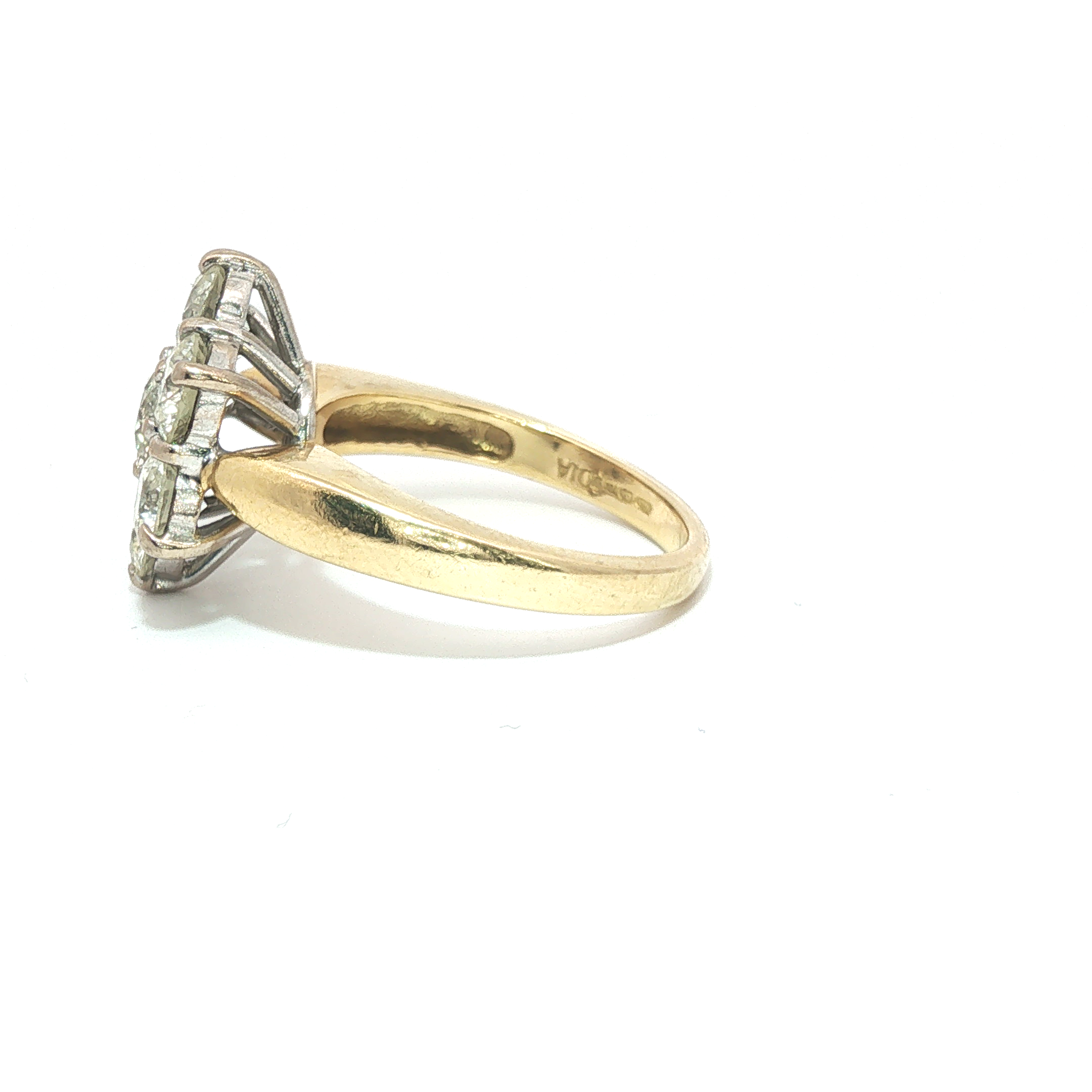 2.00ct Diamond Daisy Cluster Ring – 18ct Yellow Gold – G Colour VS2 - Goldbank Jewellers