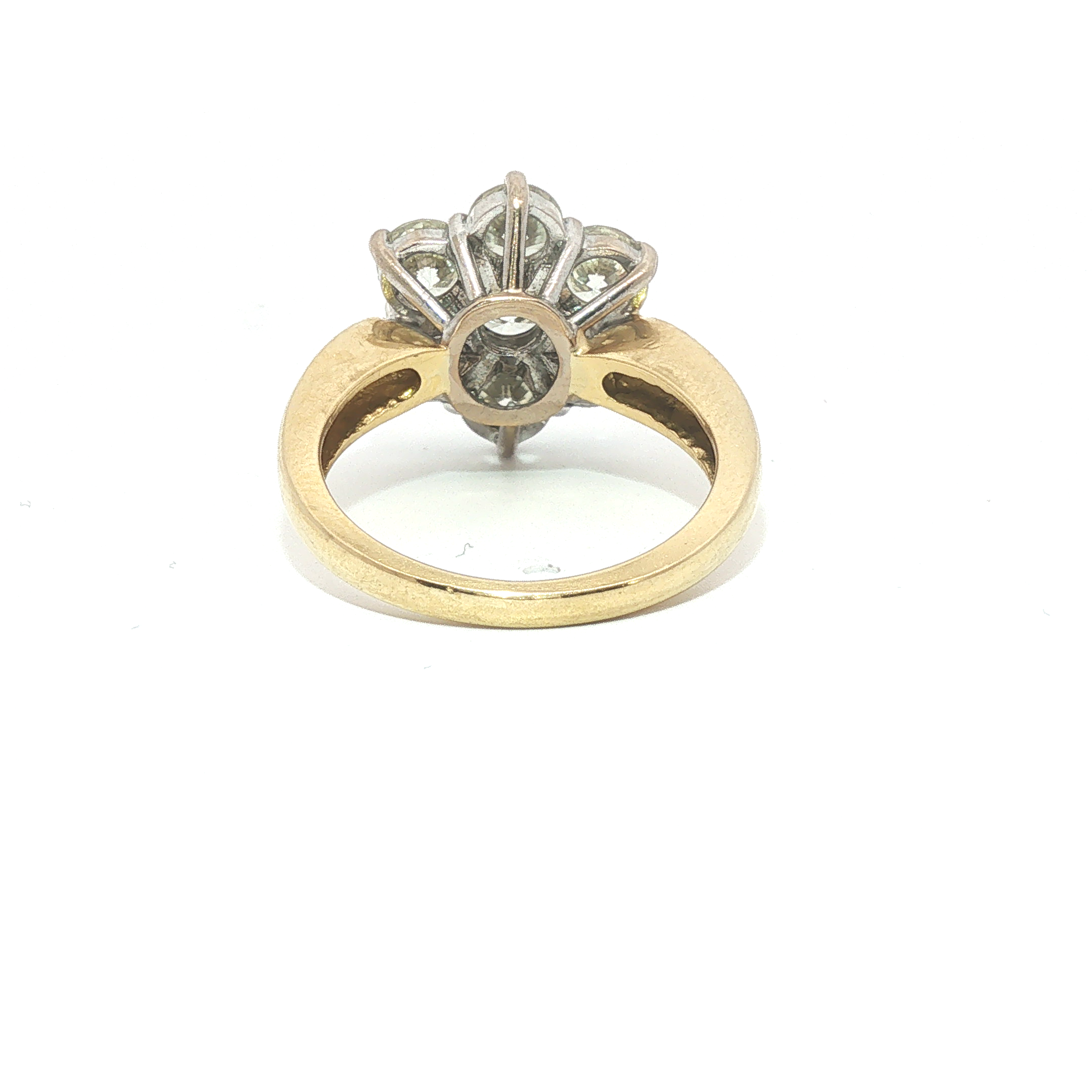 2.00ct Diamond Daisy Cluster Ring – 18ct Yellow Gold – G Colour VS2 - Goldbank Jewellers