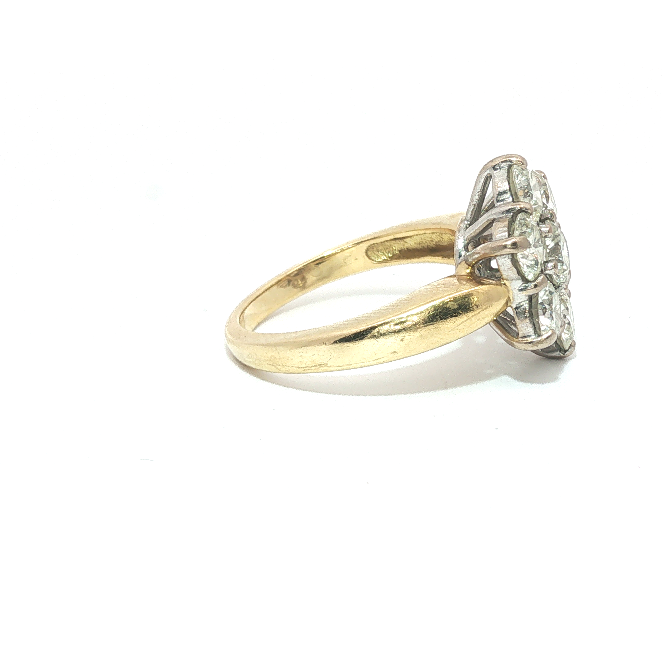 2.00ct Diamond Daisy Cluster Ring – 18ct Yellow Gold – G Colour VS2 - Goldbank Jewellers