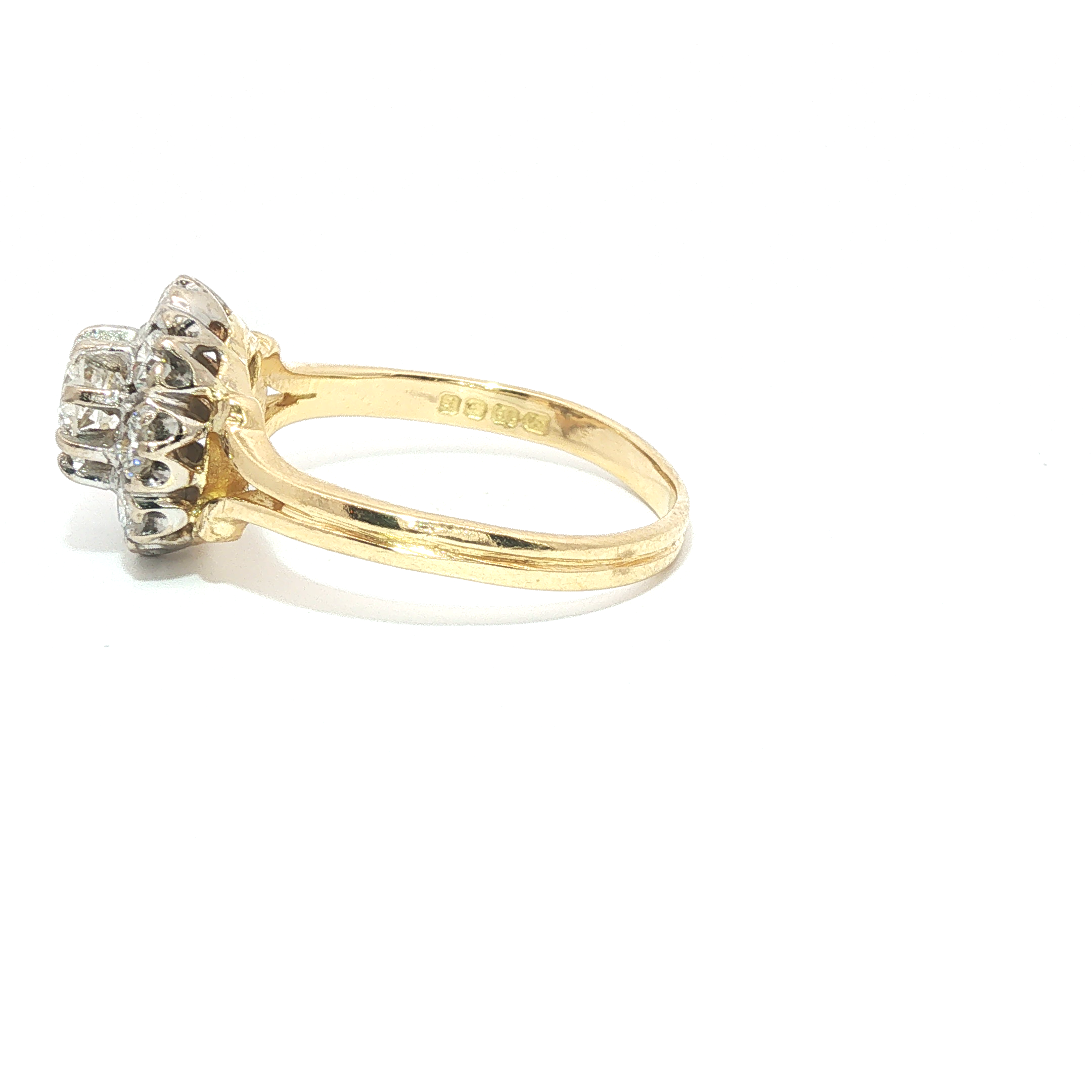 1.00ct Diamond Cluster Ring – 18ct Yellow Gold – G-H SI1 – Round Brilliant - Goldbank Jewellers