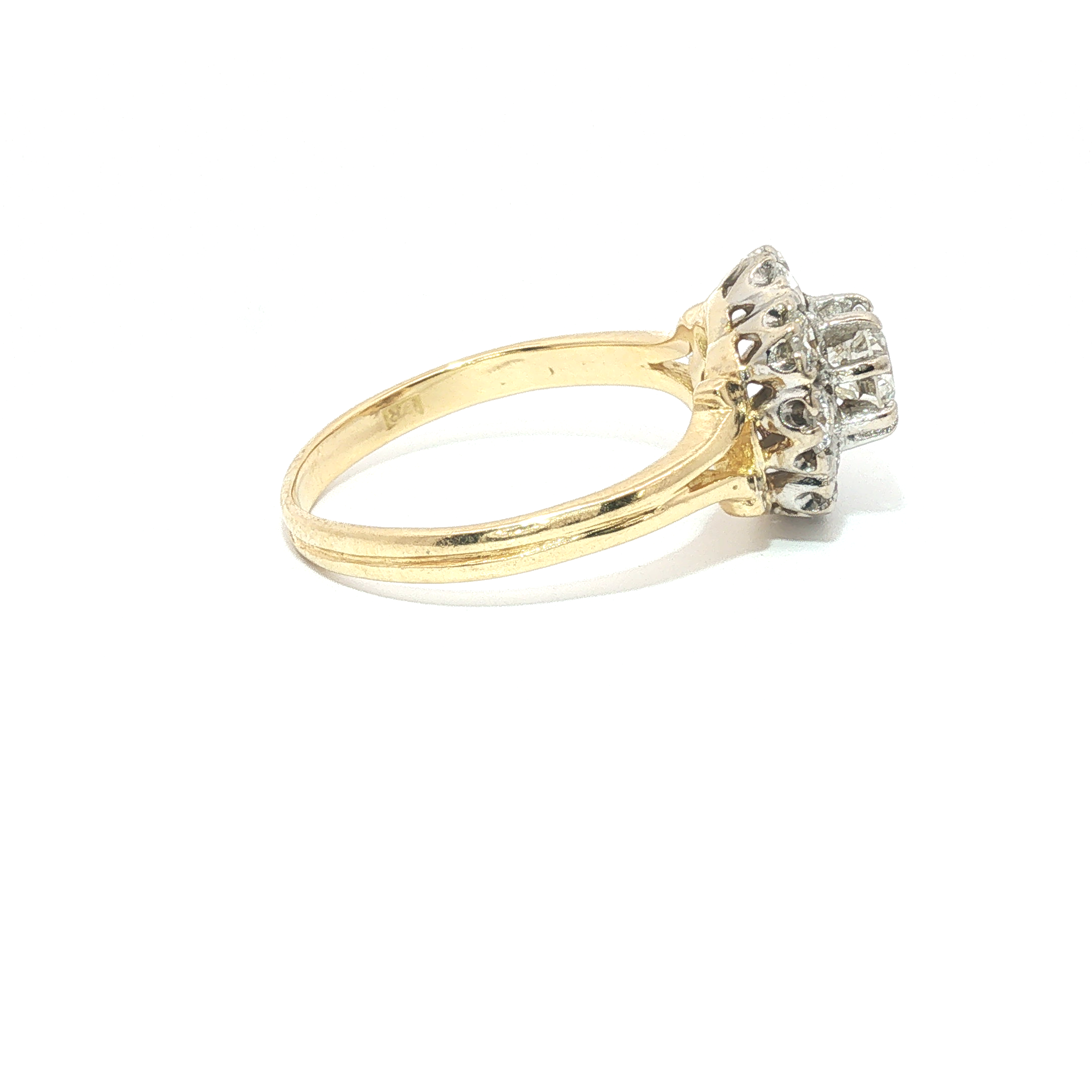 1.00ct Diamond Cluster Ring – 18ct Yellow Gold – G-H SI1 – Round Brilliant - Goldbank Jewellers