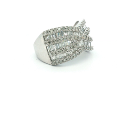 1.50ct Baguette Diamond Cluster Ring – 9ct White Gold – G-H I3 – GSI Certified