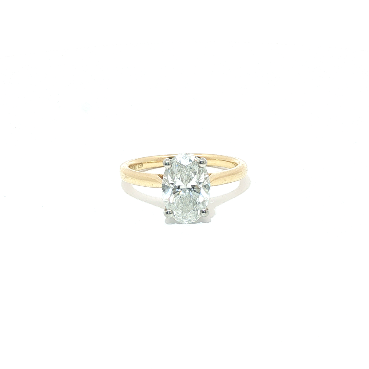 2.10ct Oval Lab Grown Diamond Ring – D VS2 – 18ct Yellow Gold – IGI Certified - Goldbank Jewellers