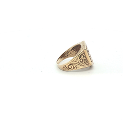 Size O.5 - Pre Owned - 9ct - Three Lions Shield Signet Ring - ( 6.67g ) - Goldbank Jewellers