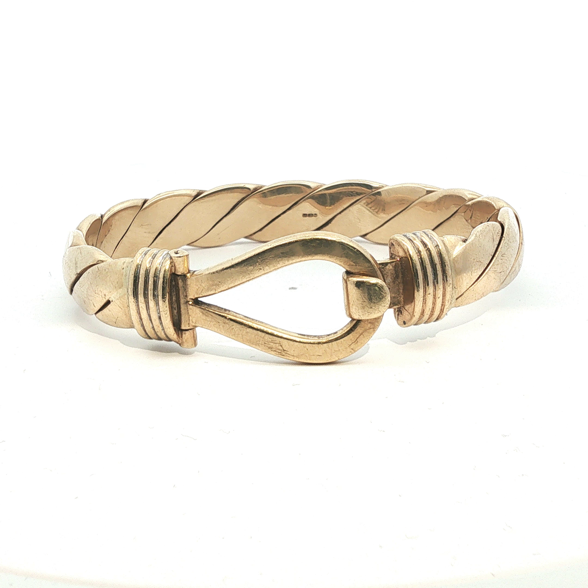 7" - Pre Owned - 9ct - Hook And Loop Bangle - ( 89.60g ) - Goldbank Jewellers