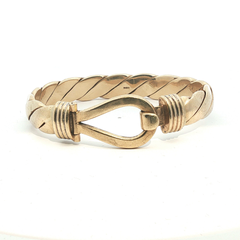 7" - Pre Owned - 9ct - Hook And Loop Bangle - ( 89.60g ) - Goldbank Jewellers