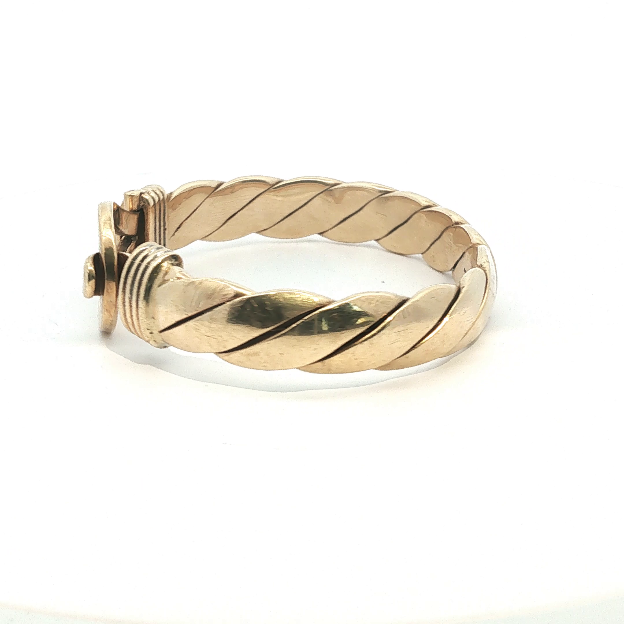 7" - Pre Owned - 9ct - Hook And Loop Bangle - ( 89.60g ) - Goldbank Jewellers