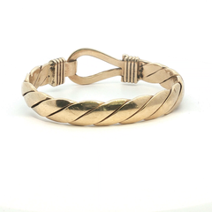 7" - Pre Owned - 9ct - Hook And Loop Bangle - ( 89.60g ) - Goldbank Jewellers