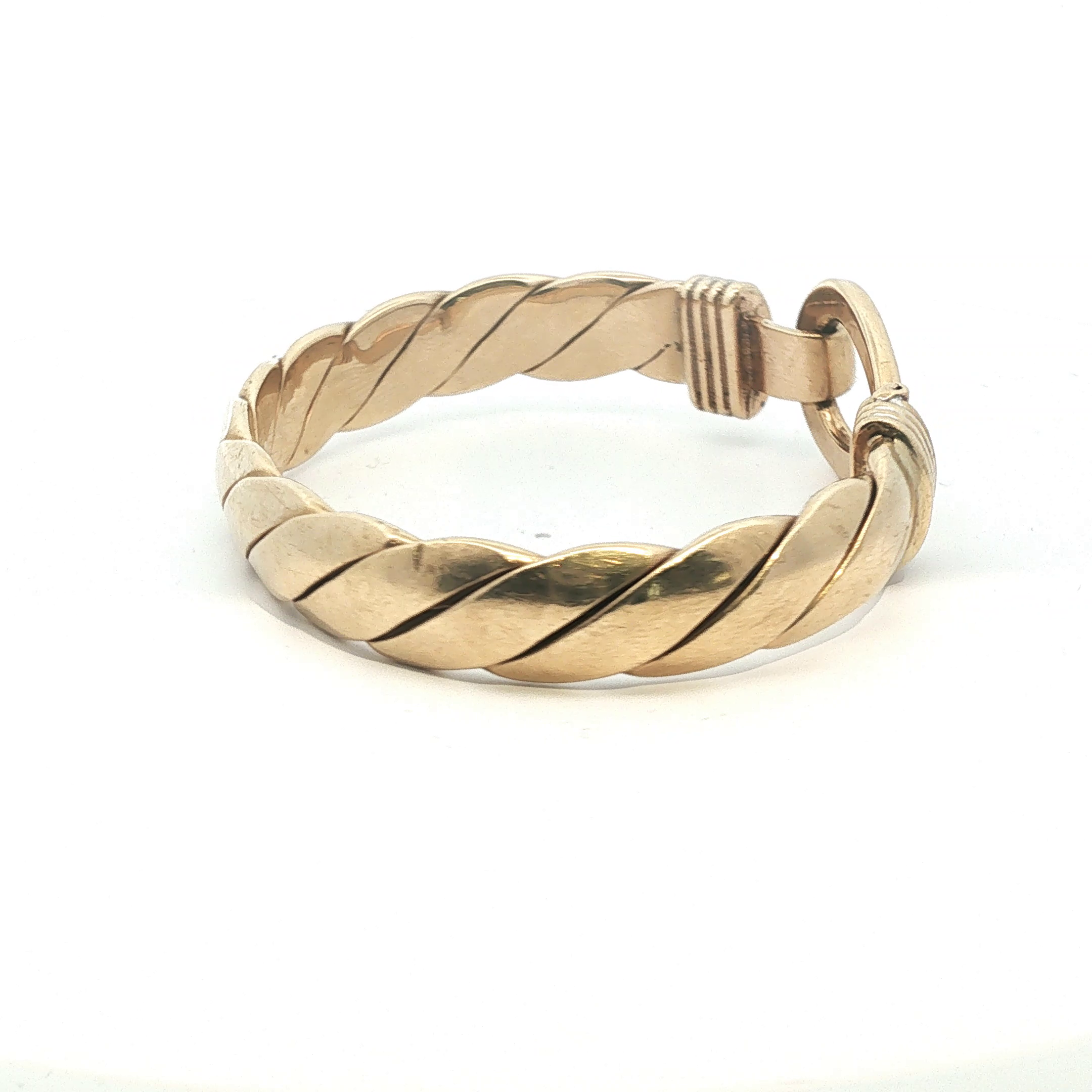 7" - Pre Owned - 9ct - Hook And Loop Bangle - ( 89.60g ) - Goldbank Jewellers