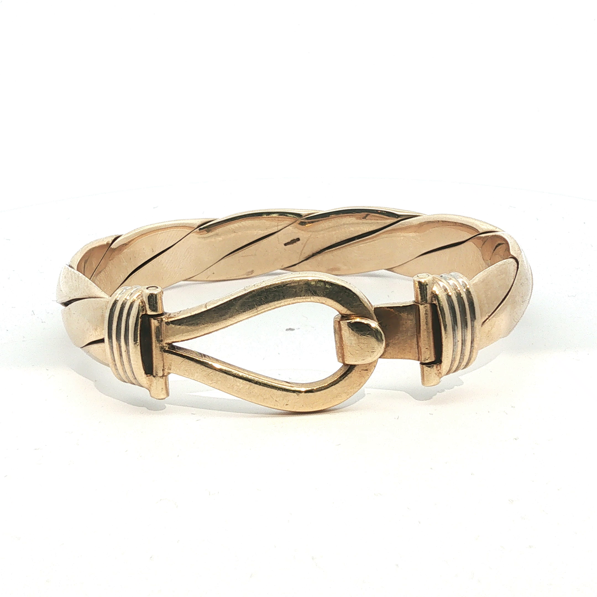 7.5" - Pre Owned - 9ct - Hook And Loop Bangle - ( 84.30g ) - Goldbank Jewellers