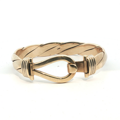 7.5" - Pre Owned - 9ct - Hook And Loop Bangle - ( 84.30g ) - Goldbank Jewellers