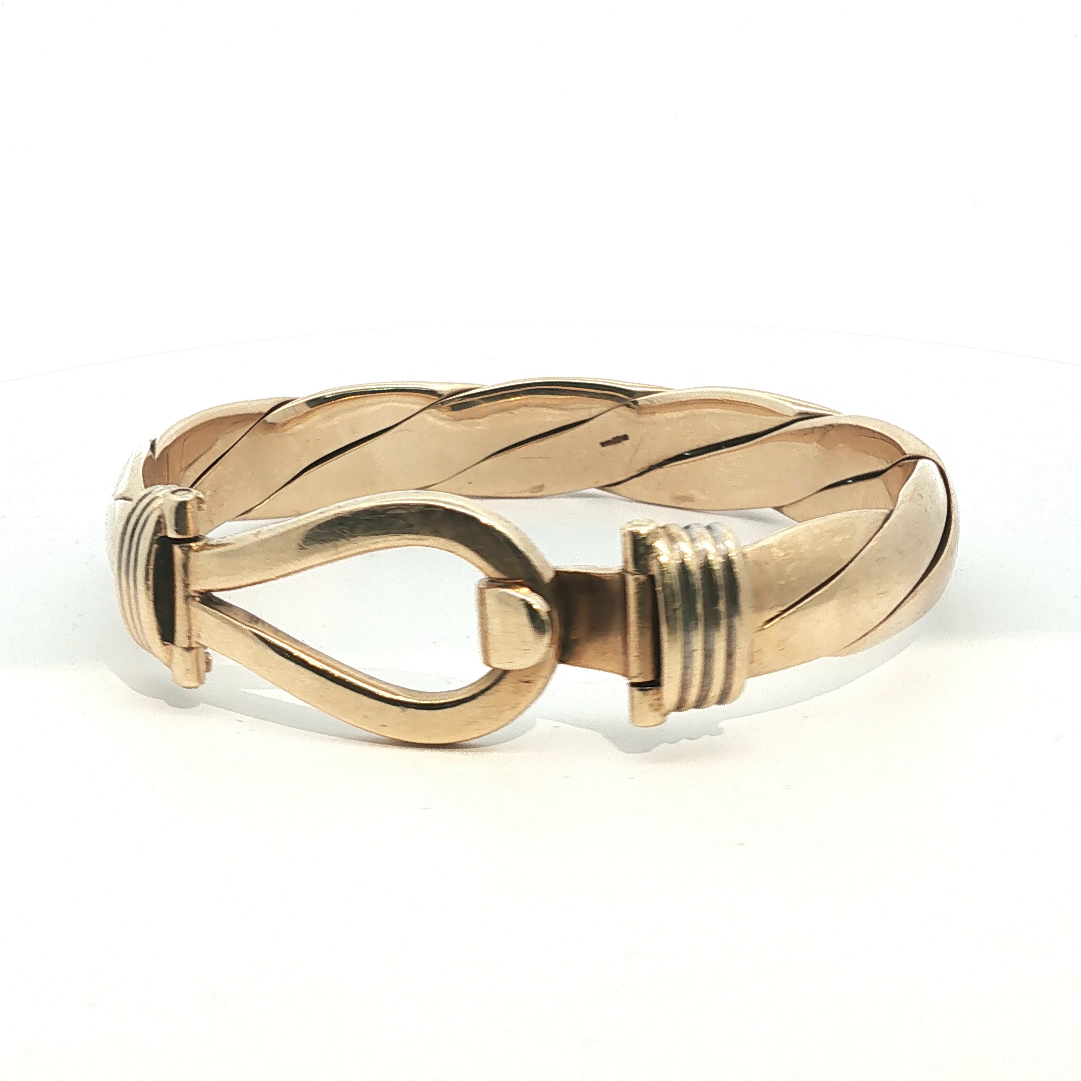 7.5" - Pre Owned - 9ct - Hook And Loop Bangle - ( 84.30g ) - Goldbank Jewellers