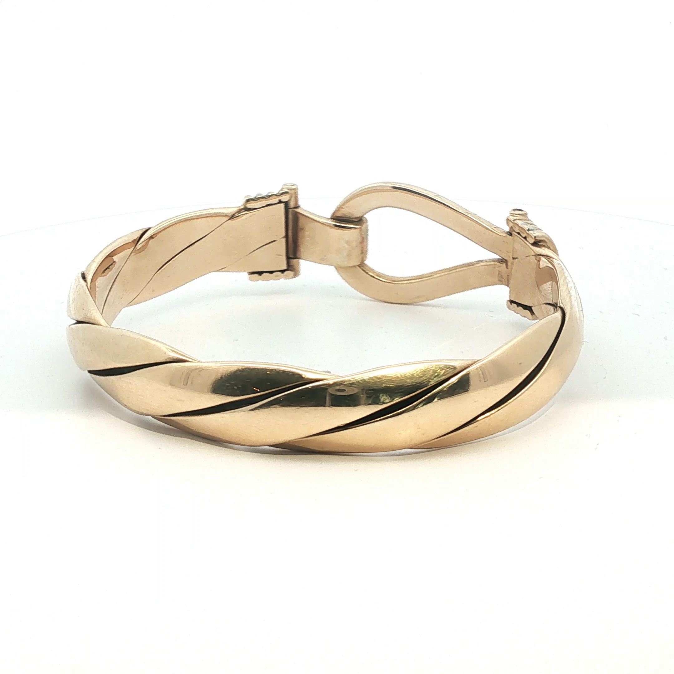 7.5" - Pre Owned - 9ct - Hook And Loop Bangle - ( 84.30g ) - Goldbank Jewellers