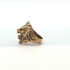 Size W -Pre Owned - 9ct - Stone Set Lion Head Ring - ( 14.41g ) - Goldbank Jewellers