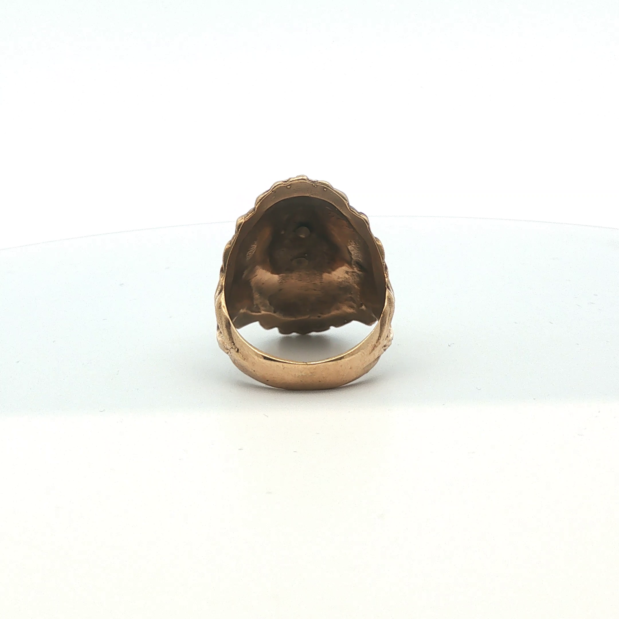 Size W -Pre Owned - 9ct - Stone Set Lion Head Ring - ( 14.41g ) - Goldbank Jewellers
